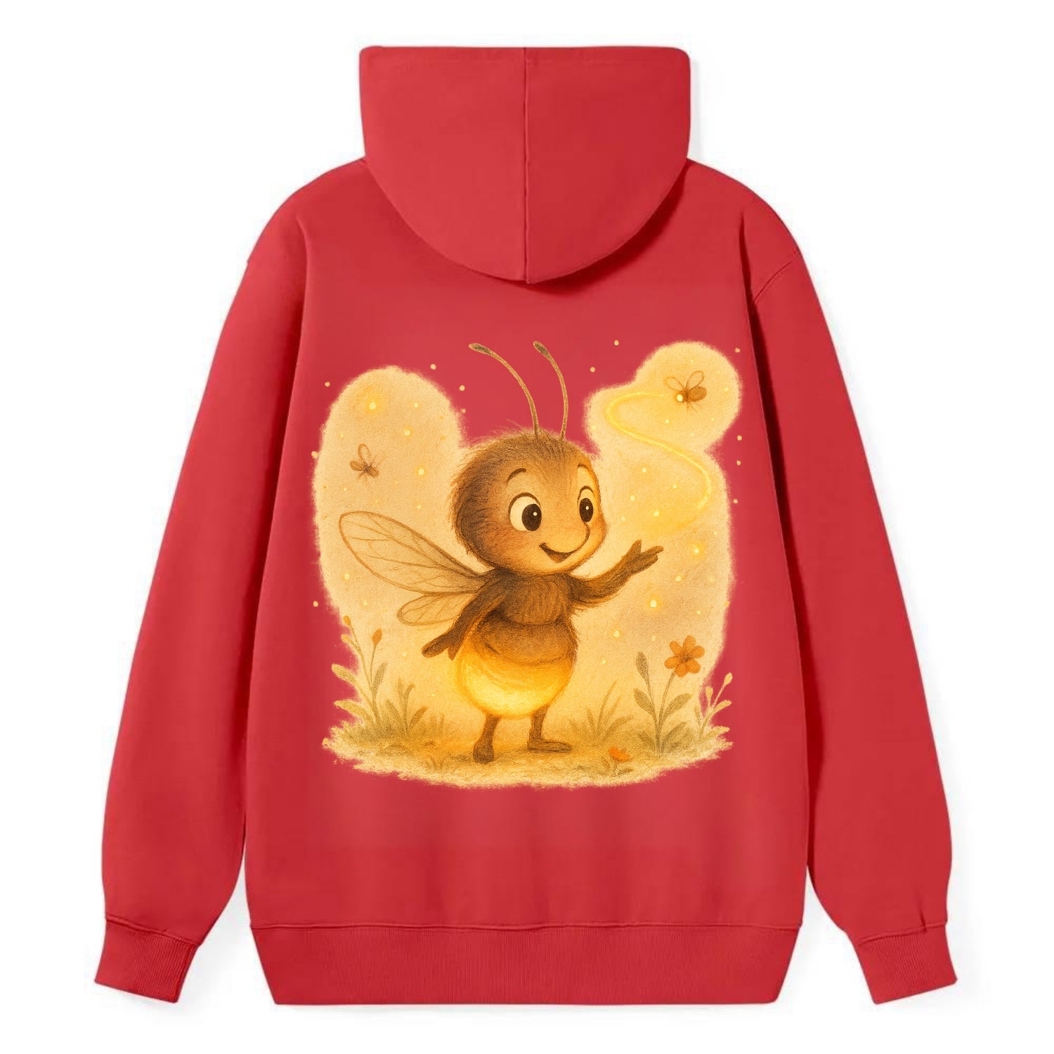 Firefly choreographer arranging synchronized light patterns over a meadow - Classic Pullover Hoodie - Red