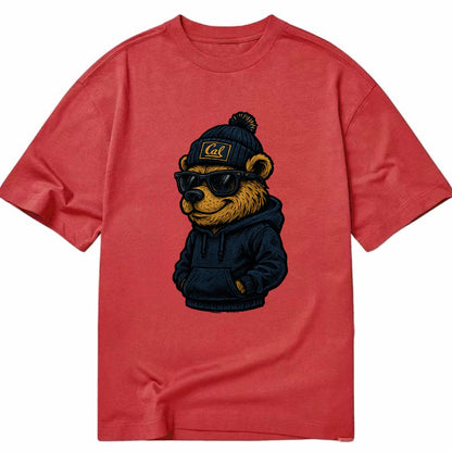 Berkeley Bear wearing Cal beanie with script patch - Classic T-shirt - Red