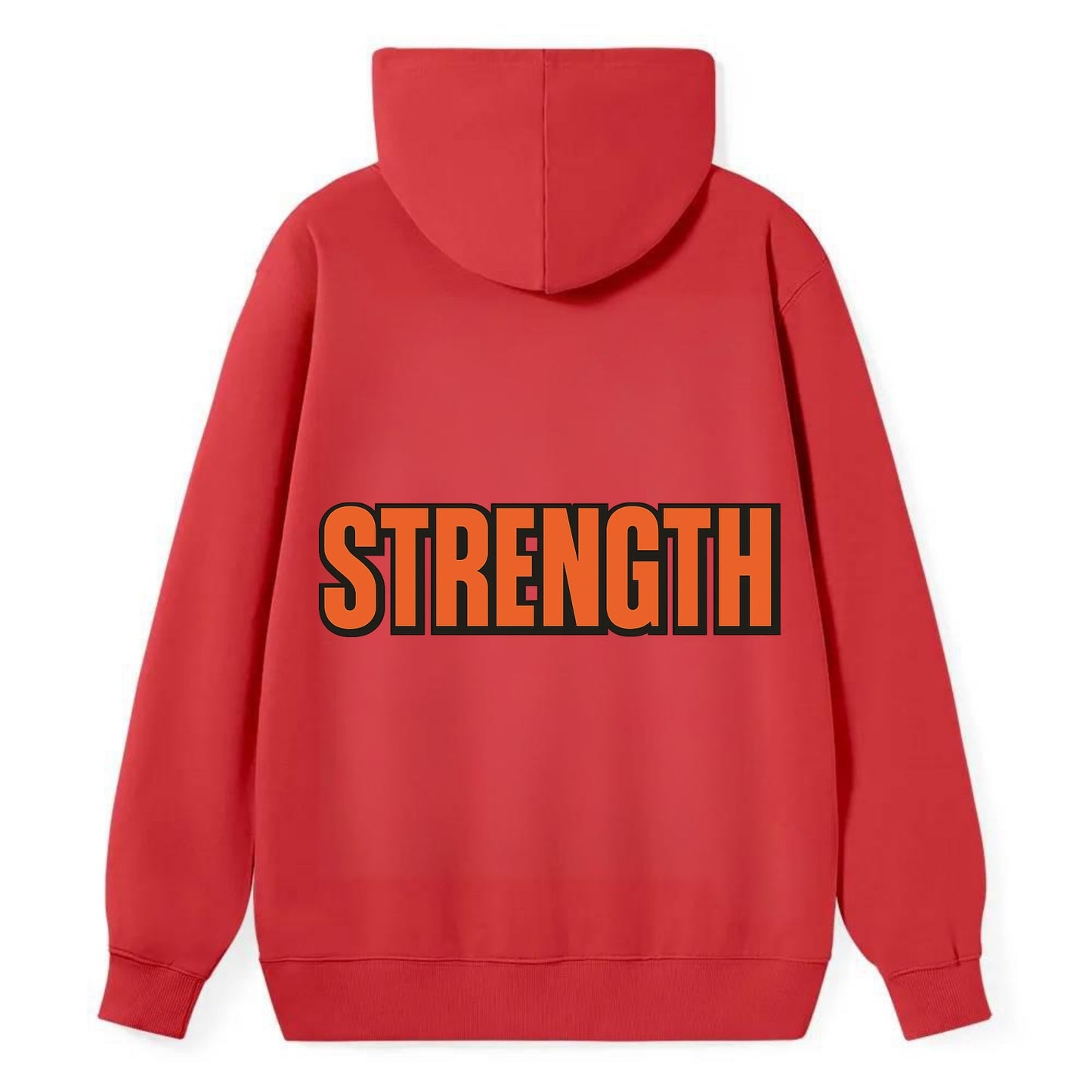 Bold typography design - "STRENGTH" - inner power, resilience, fortitude - Classic Pullover Hoodie - Red