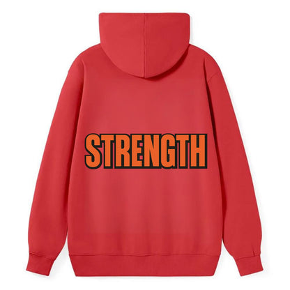 Bold typography design - "STRENGTH" - inner power, resilience, fortitude - Classic Pullover Hoodie - Red