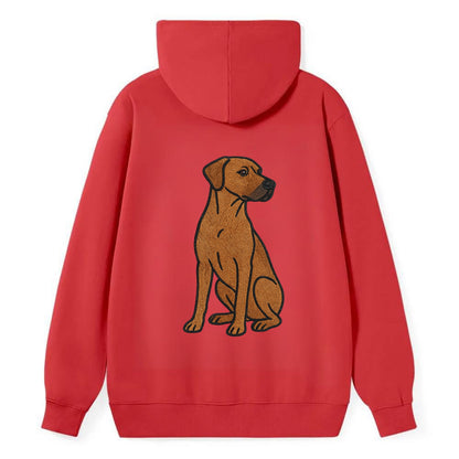 Rhodesian Ridgeback - Red wheaten embroidered pose - Classic Pullover Hoodie - Red