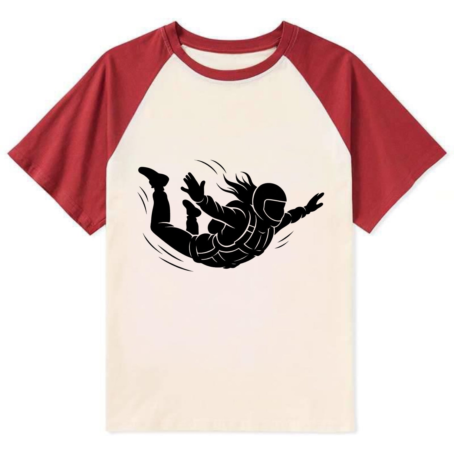Skydiver free-fall position - Contrast Raglan T-shirt - Red