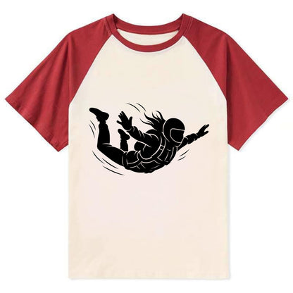 Skydiver free-fall position - Contrast Raglan T-shirt - Red