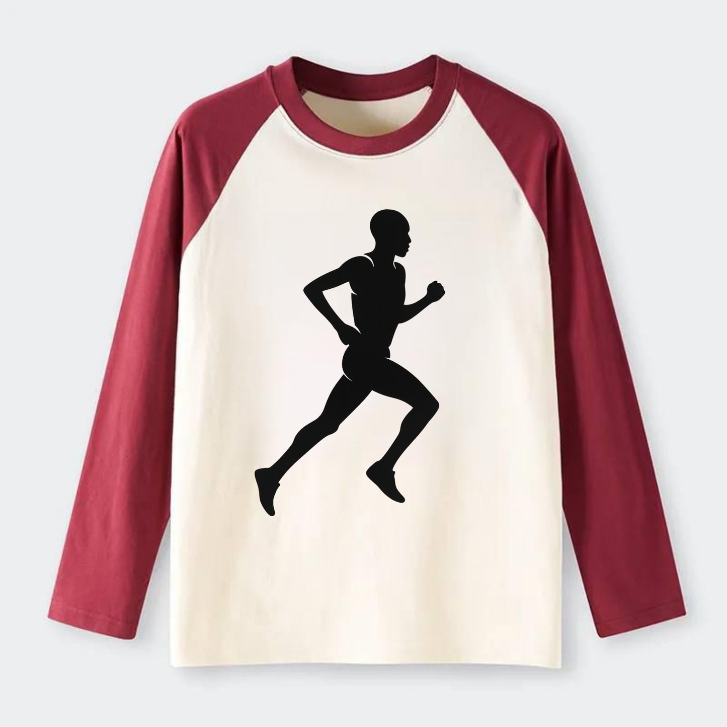 Kenyan distance runner stride - Raglan Long Sleeve T-Shirt - Red