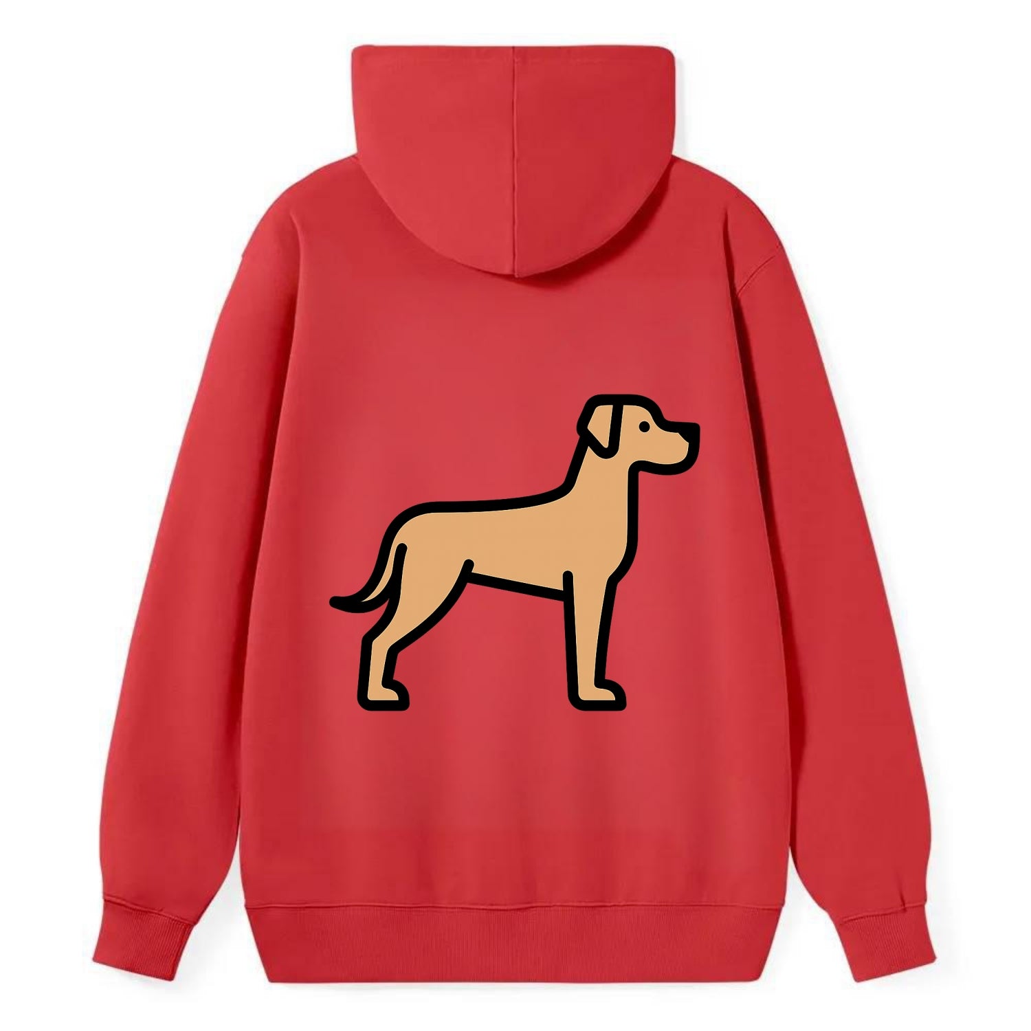 Great Dane - Fawn colored flat side profile - Classic Pullover Hoodie - Red