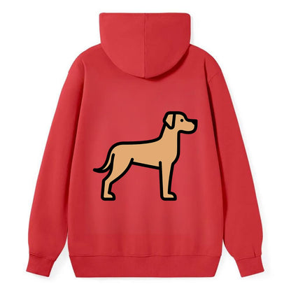 Great Dane - Fawn colored flat side profile - Classic Pullover Hoodie - Red