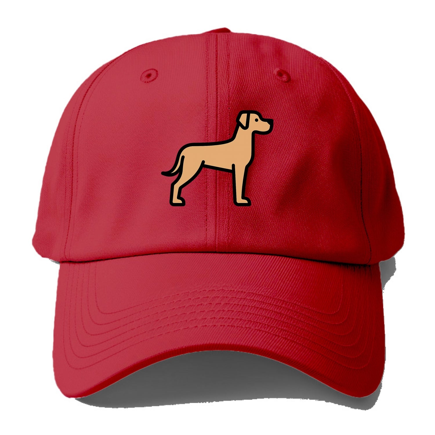 Great Dane - Fawn colored flat side profile - Baseball Cap - Red