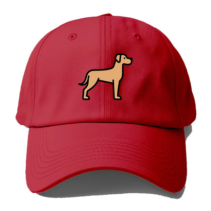 Great Dane - Fawn colored flat side profile - Baseball Cap - Red