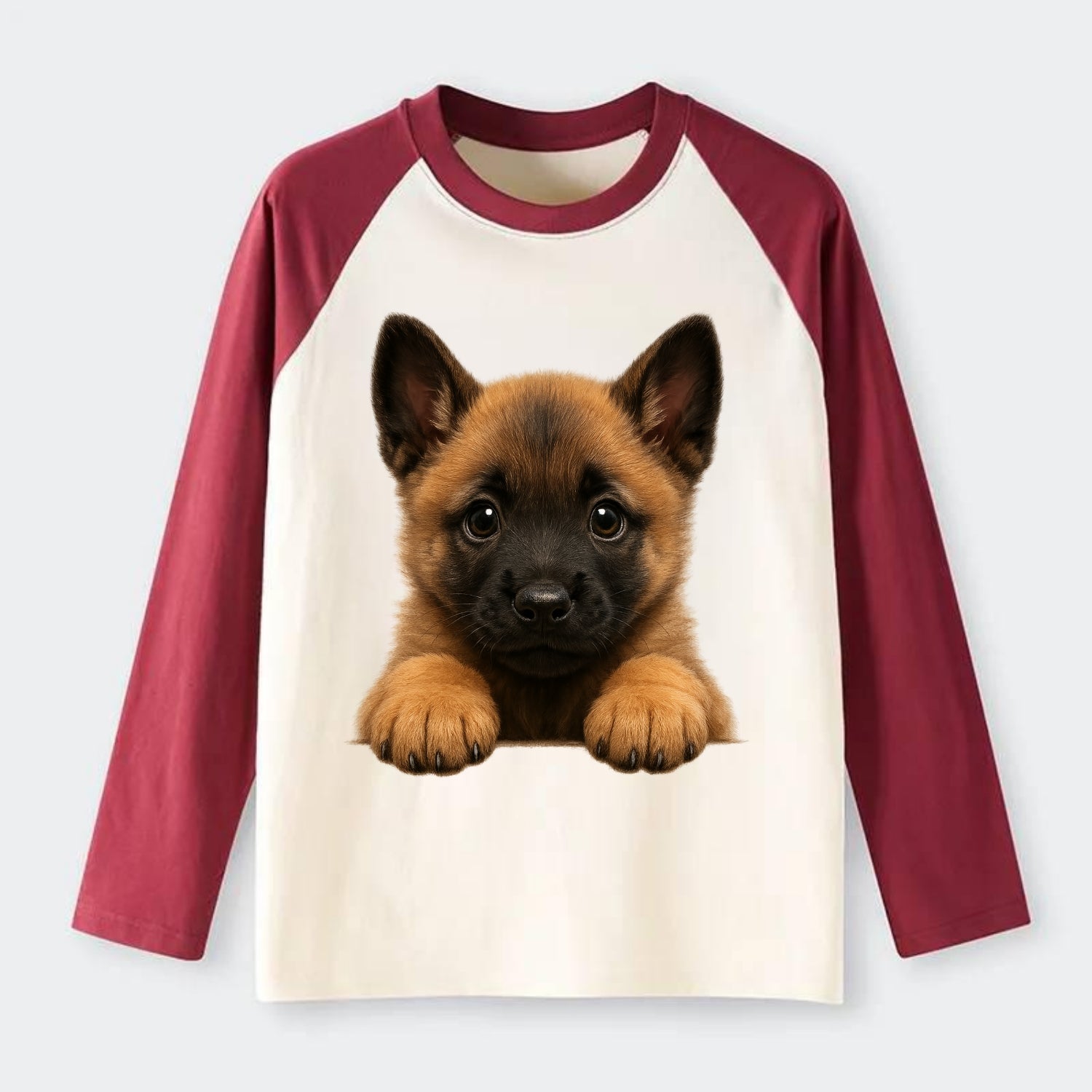Belgian Malinois  - Raglan Long Sleeve T-Shirt - Red