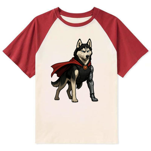 Siberian Husky Winter Soldier  - Contras - Contrast Raglan T-shirt
