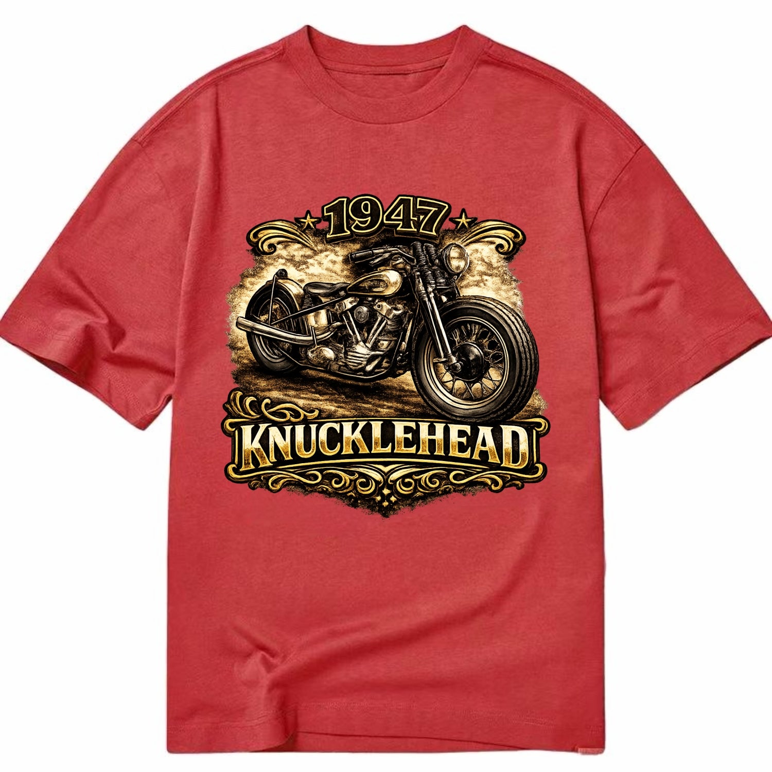 1947 Knucklehead Bobber - Classic T-shirt - Red
