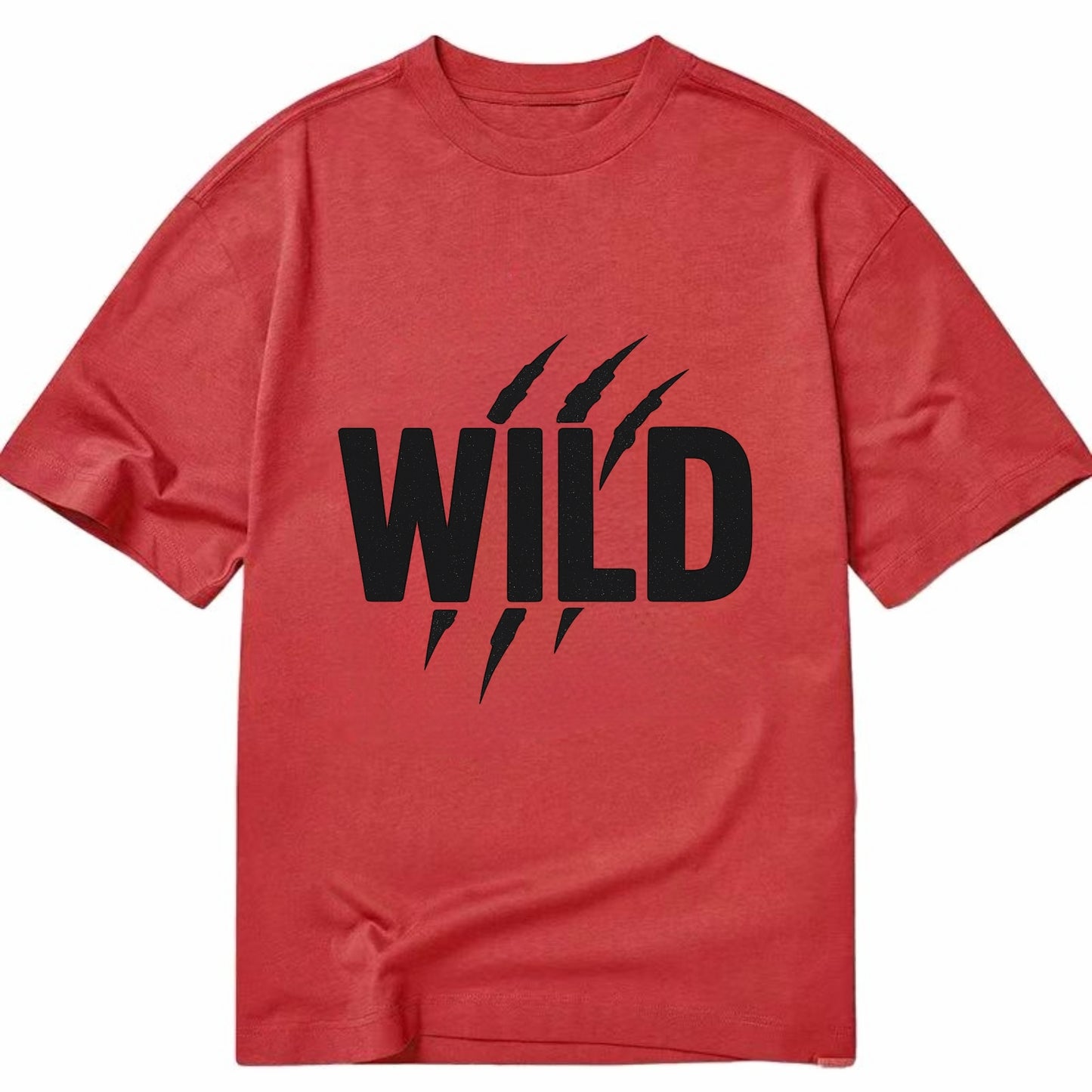 Bold typography design - "WILD" - untamed, natural, free - Classic T-shirt - Red