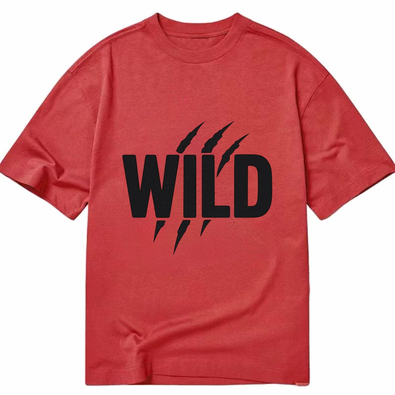 Bold typography design - "WILD" - untamed, natural, free - Classic T-shirt - Red