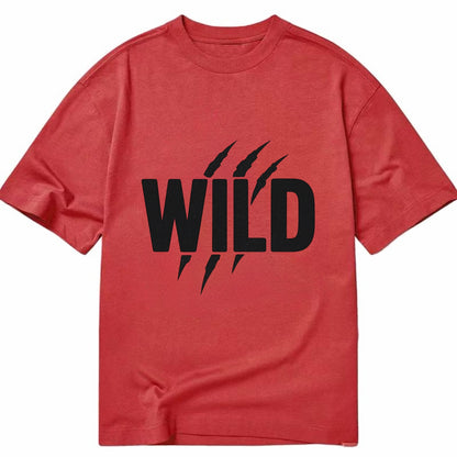 Bold typography design - "WILD" - untamed, natural, free - Classic T-shirt - Red