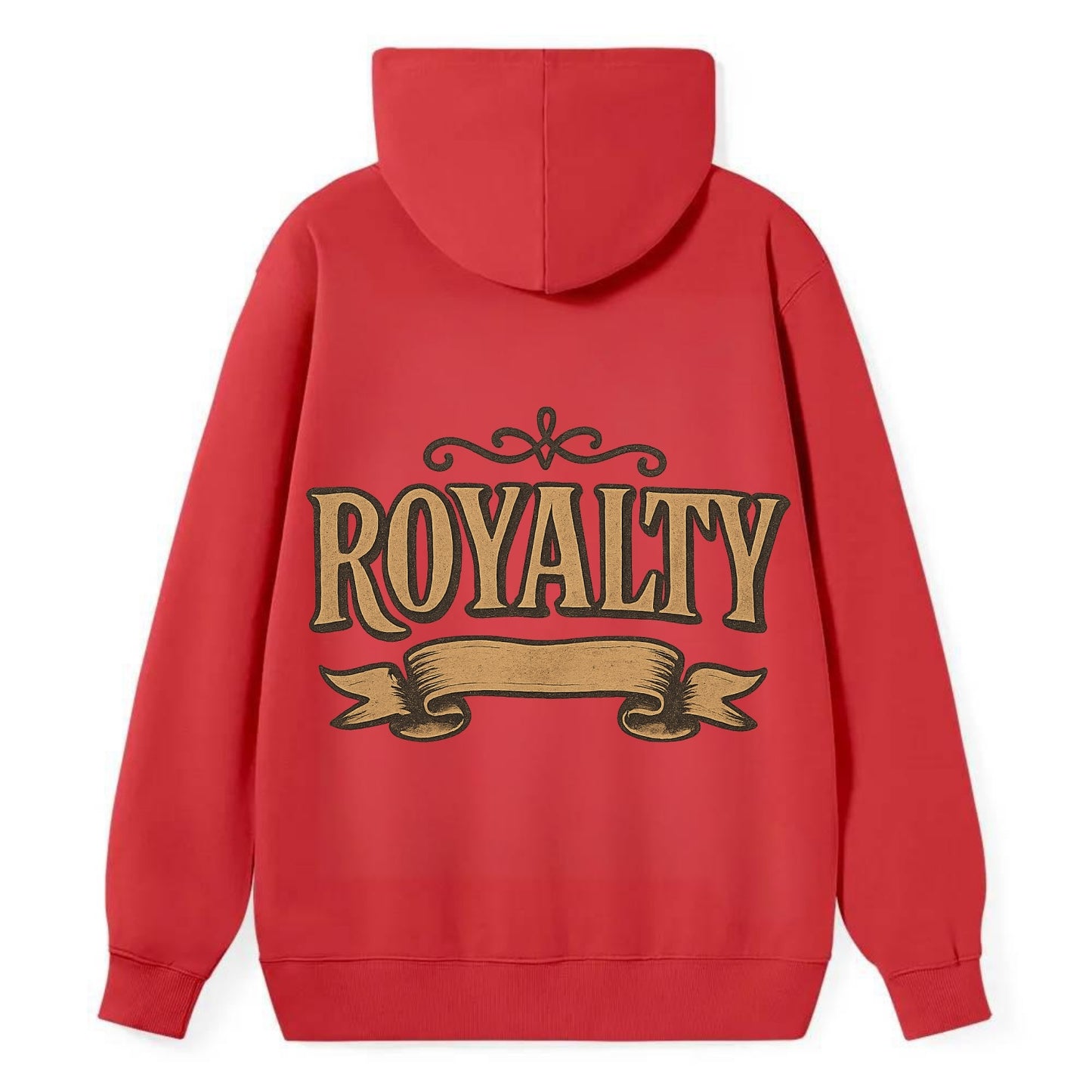 Bold typography design - "ROYALTY" - regal bearing, noble spirit - Classic Pullover Hoodie - Red