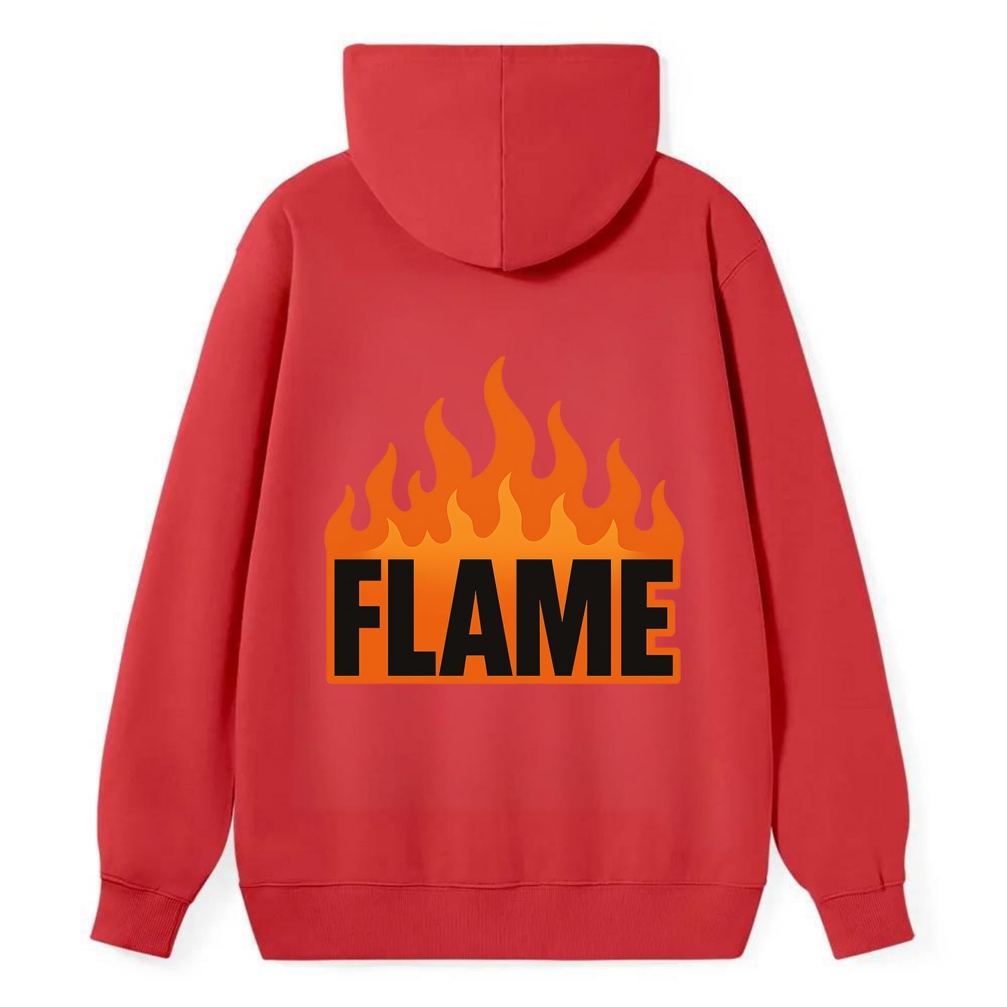 Bold typography design - "FLAME" - burning bright, passionate - Classic Pullover Hoodie - Red