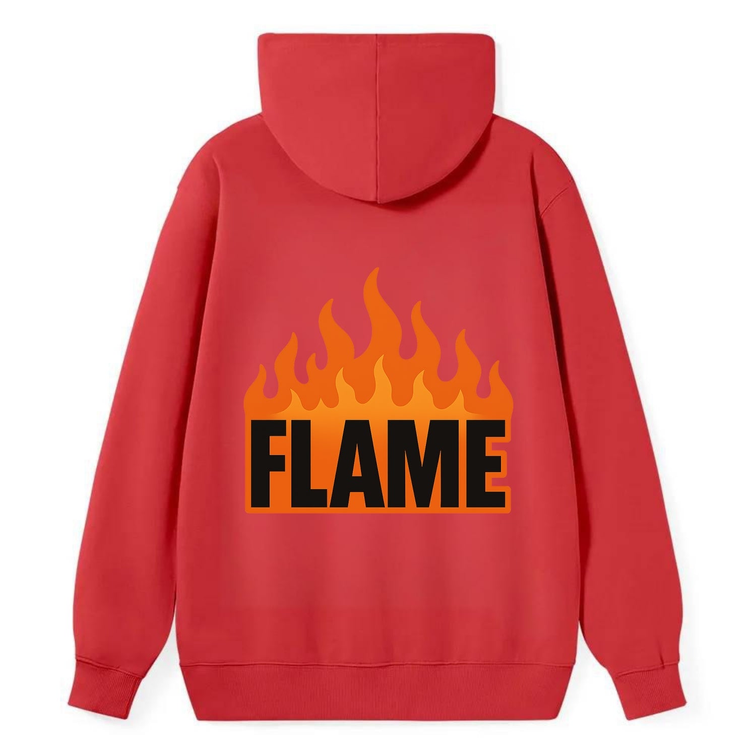 Bold typography design - "FLAME" - burning bright, passionate - Classic Pullover Hoodie - Red