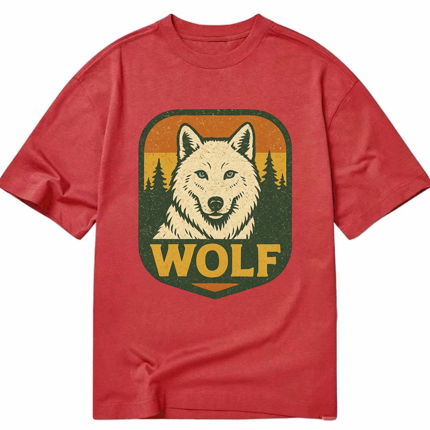 Arctic White Wolf  - Classic T-shirt - Red