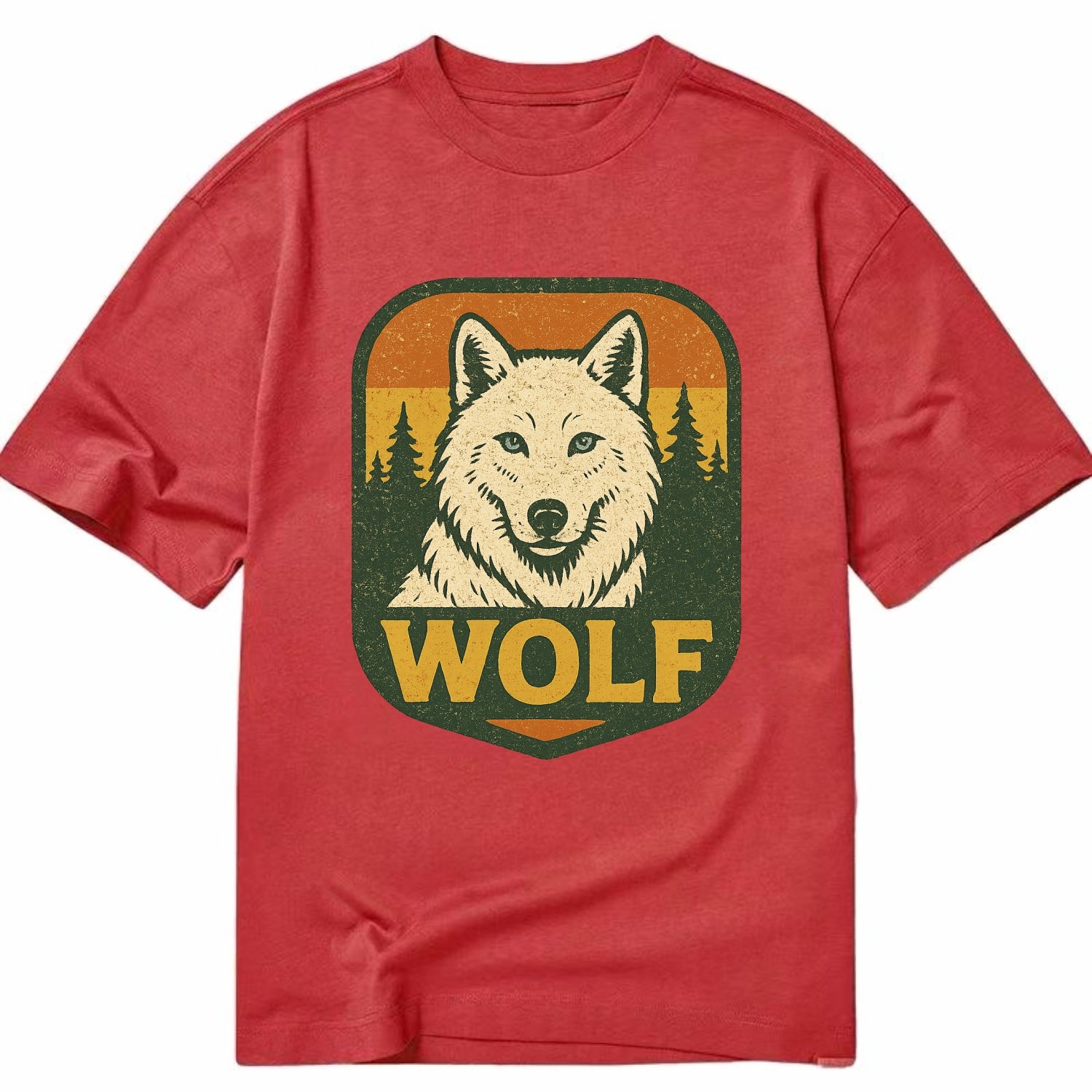 Arctic White Wolf  - Classic T-shirt - Red