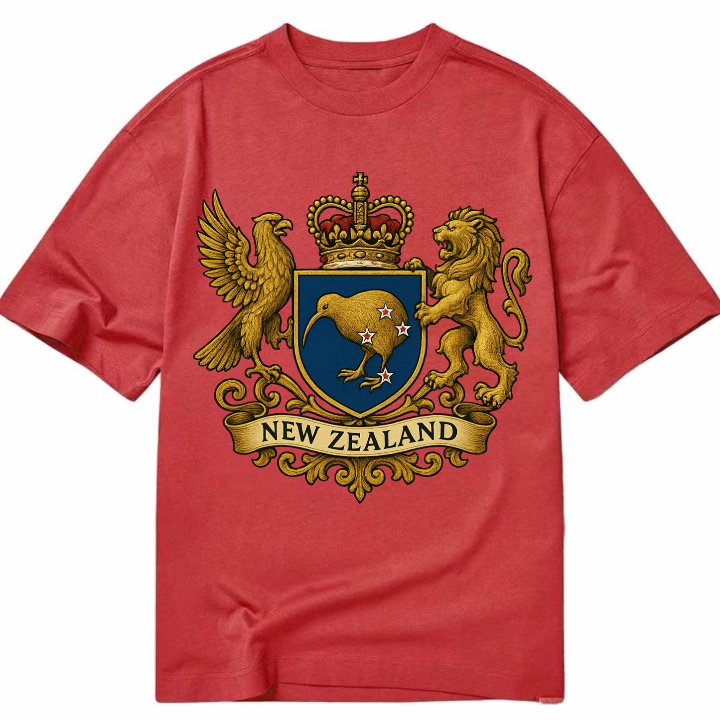 New Zealand Heritage Badge  - Classic T-shirt - Red