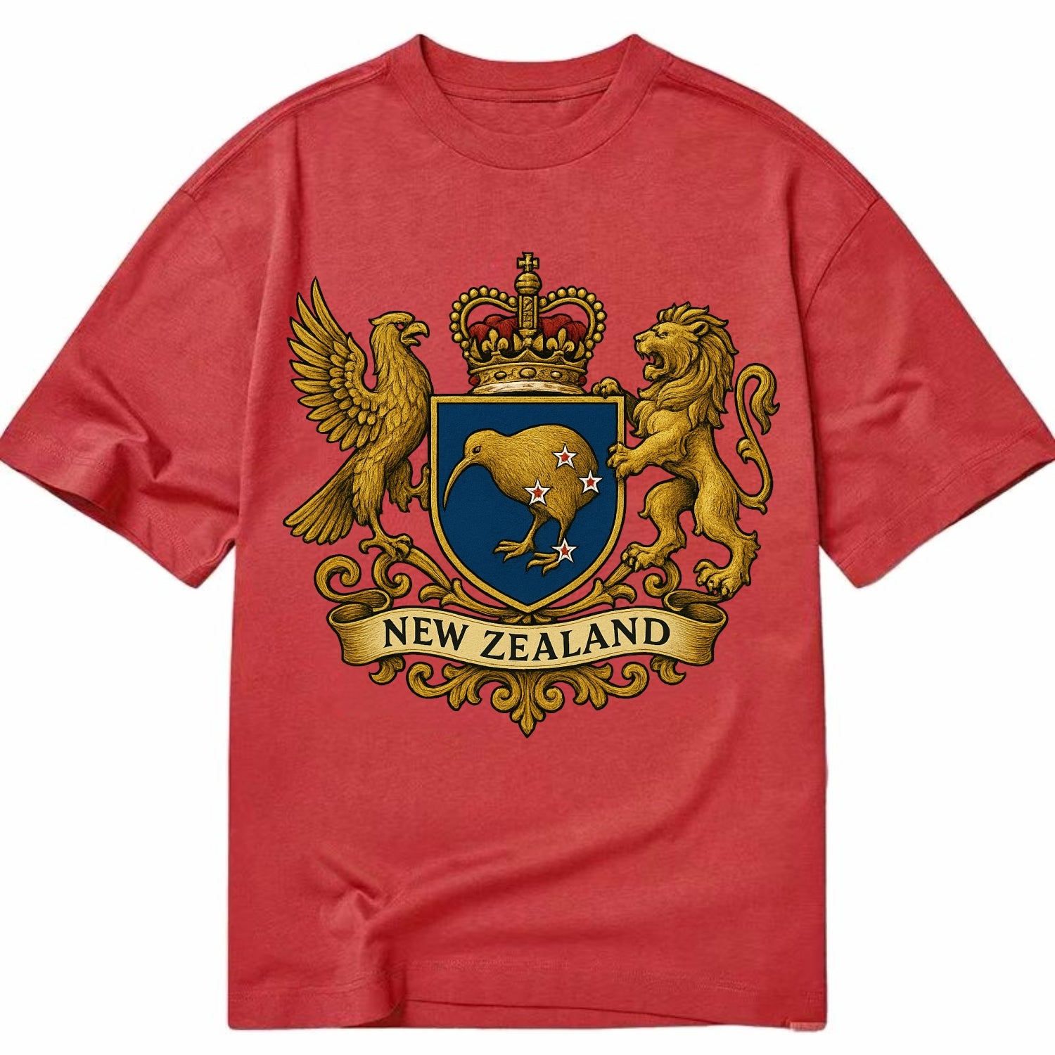 New Zealand Heritage Badge  - Classic T-shirt - Red