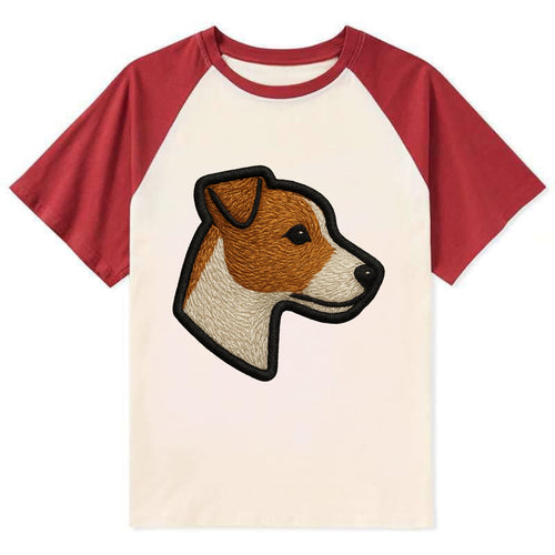 Jack Russell Terrier - Modern small terr - Contrast Raglan T-shirt