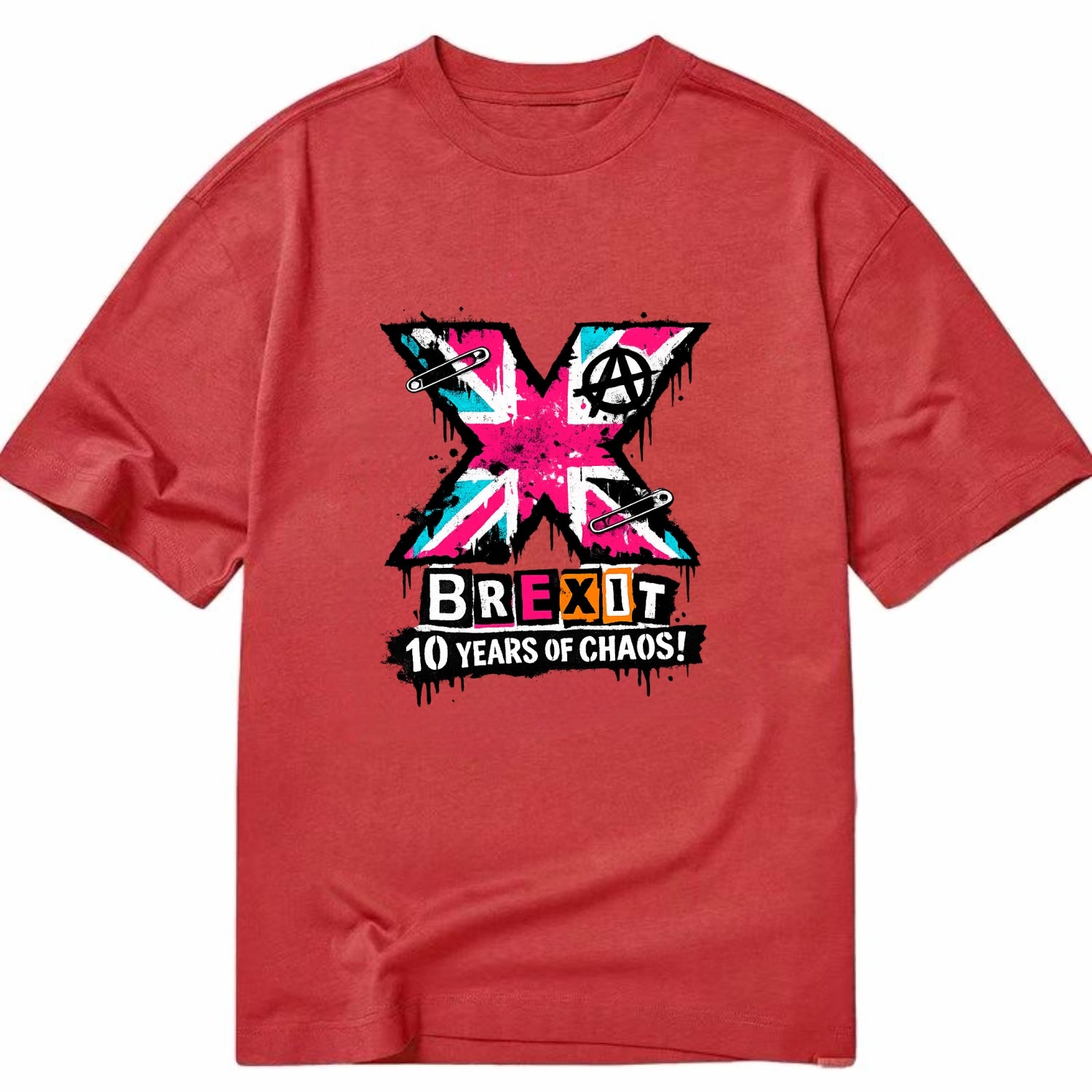 X YEARS | Roman numeral X massive | Union Jack fill pattern | Bold statement - Classic T-shirt - Red