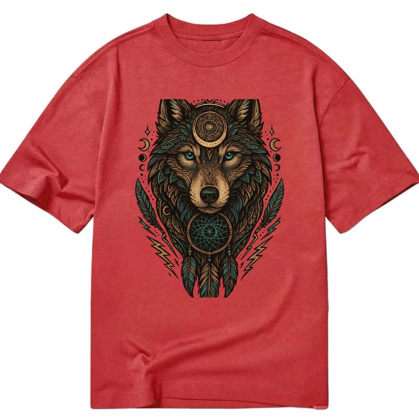 Storm Wolf Thunder  - Classic T-shirt - Red