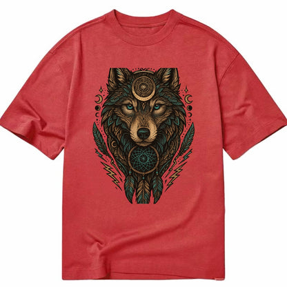 Storm Wolf Thunder  - Classic T-shirt - Red