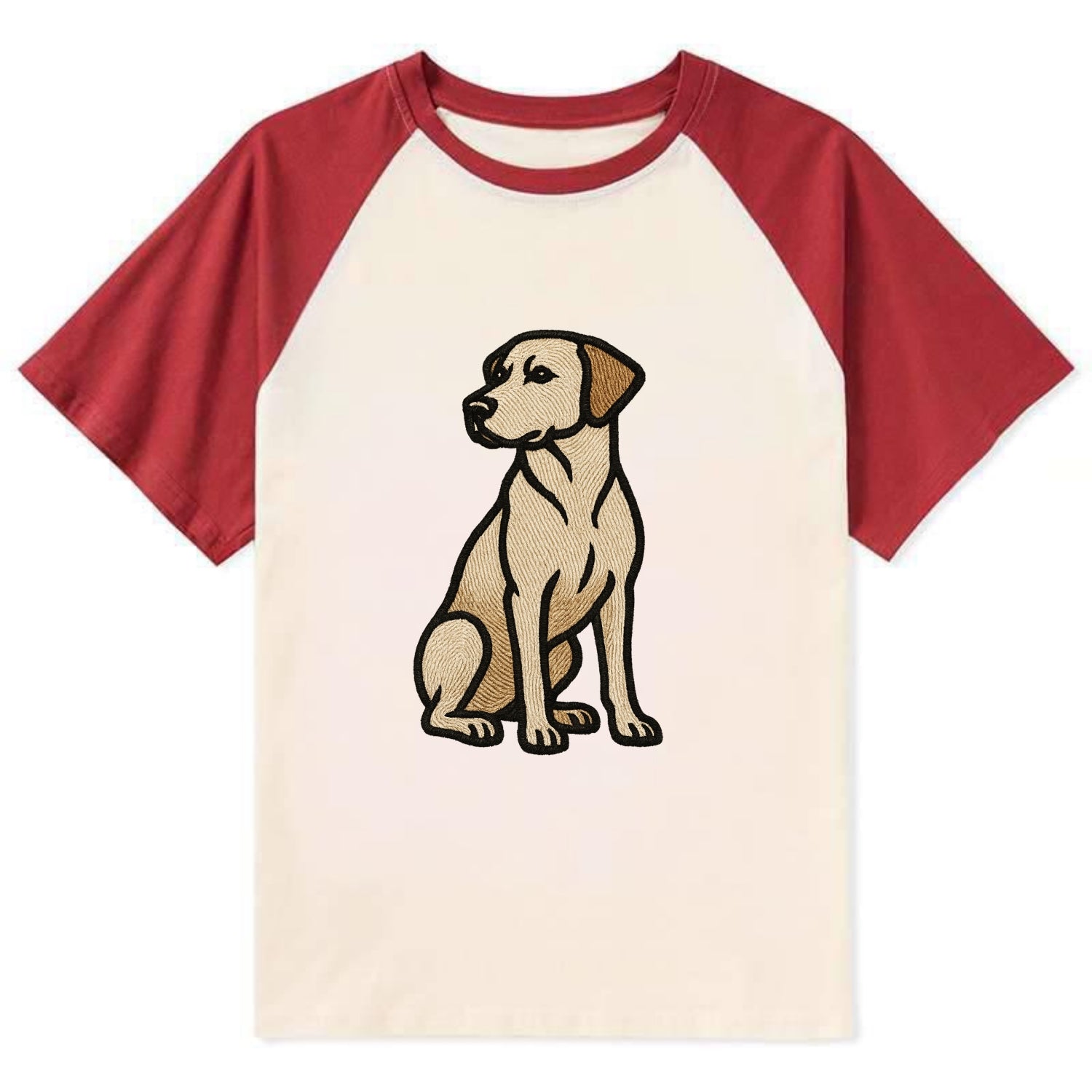 Rhodesian Ridgeback - Red wheaten sittin Contrast Raglan T-shirt - Red
