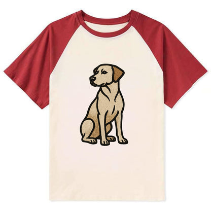 Rhodesian Ridgeback - Red wheaten sittin Contrast Raglan T-shirt - Red