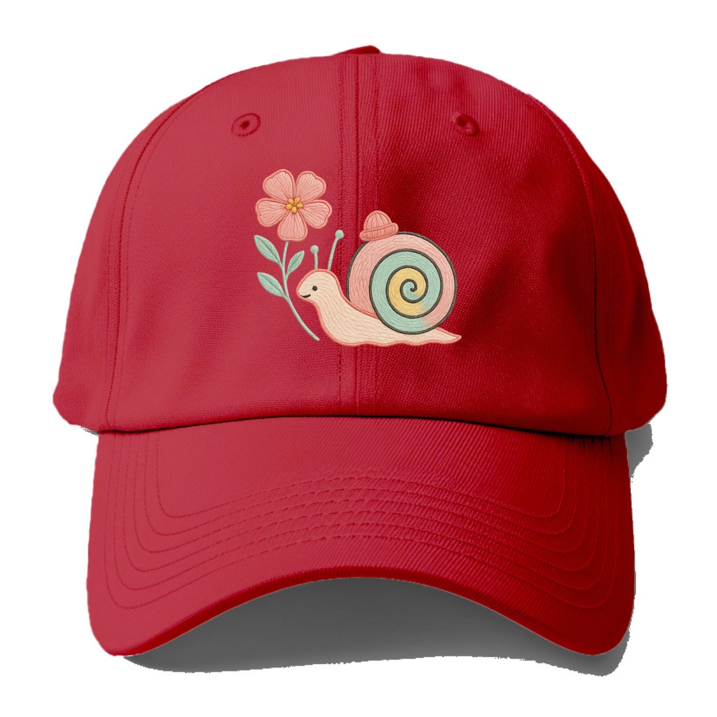 Coral Snail - Baseball Cap - Red