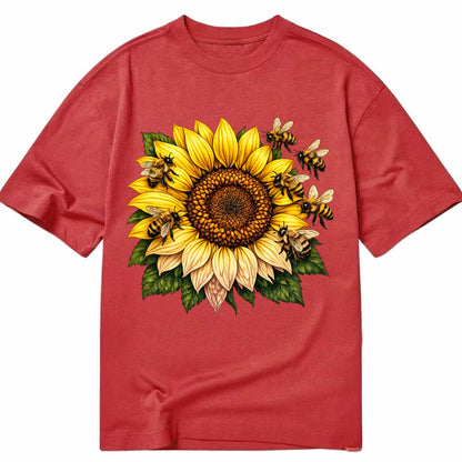 Vintage Sunflower - Classic T-shirt - Red