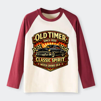 Old Timer Classic Spirit - Raglan Long Sleeve T-Shirt - Red