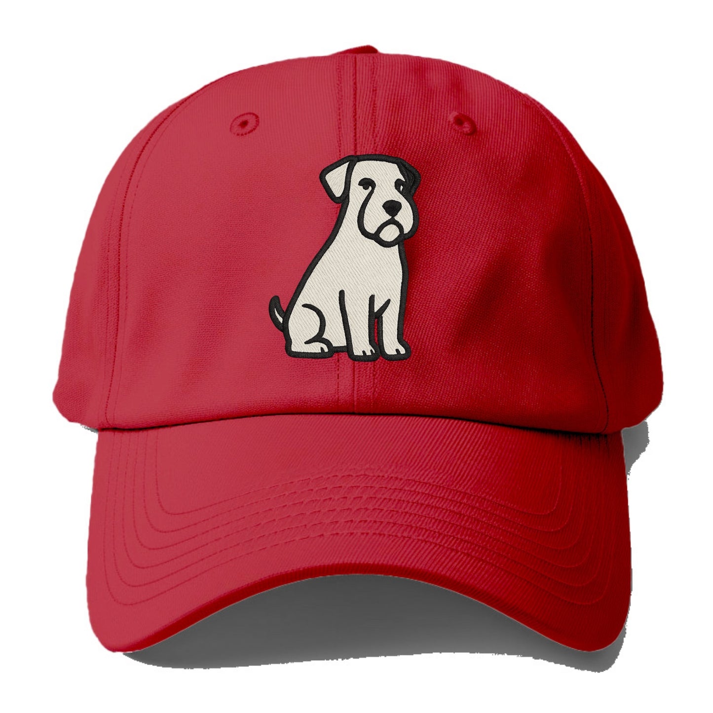 Sealyham Terrier White Sitting Pose Baseball Cap - Red