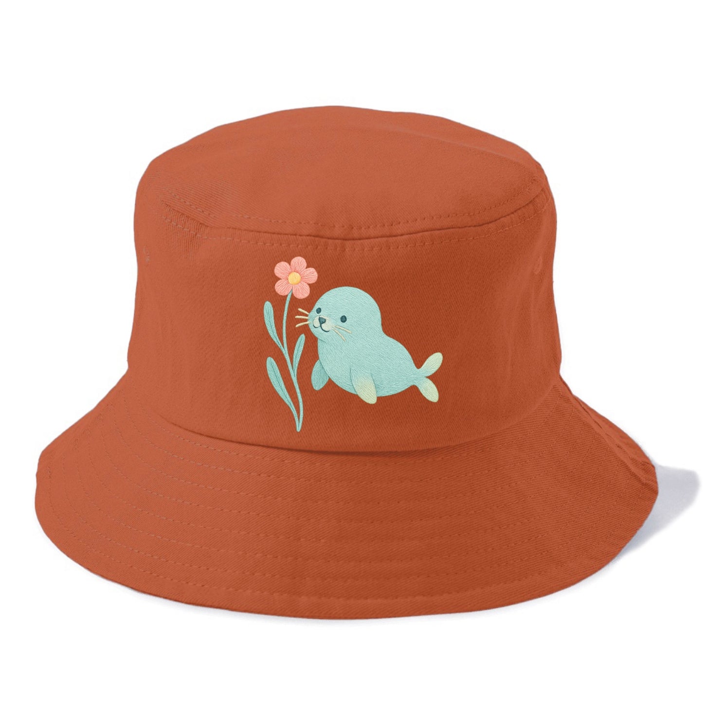 Mint Seal Pup - Bucket Hat - Red