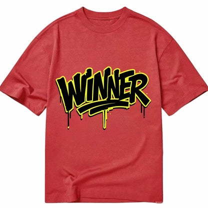 Bold typography design - "WINNER" - victorious mindset, champion - Classic T-shirt - Red