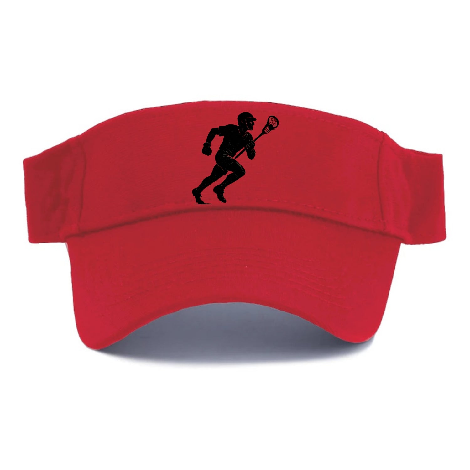 Lacrosse player cradling and running - Visor - Red