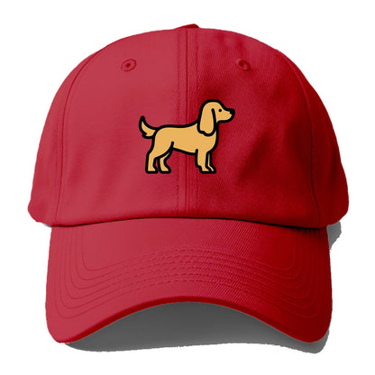 Cocker Spaniel - Golden colored flat side profile - Baseball Cap - Red