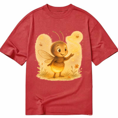 Firefly choreographer arranging synchronized light patterns over a meadow stage - Classic T-shirt - Red