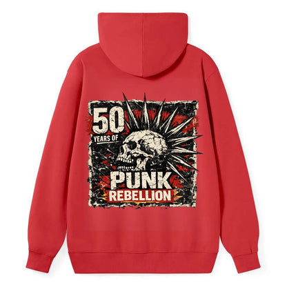 MOHAWK RISING | Spiked hair silhouette | Liberty spikes | Punk identity | - Classic Pullover Hoodie - Red