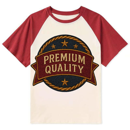 Premium Quality Badge  - Contrast Raglan T-shirt