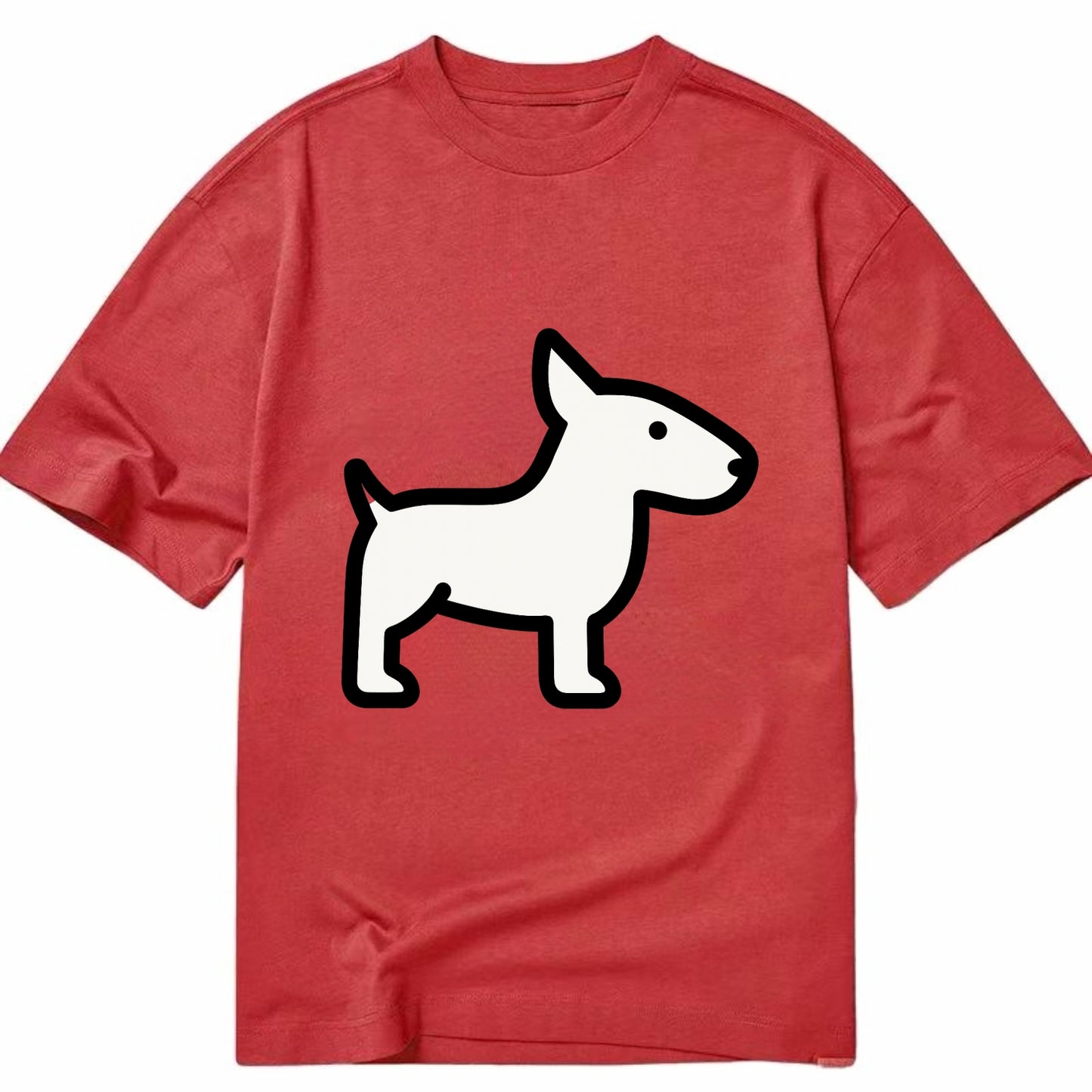 Bull Terrier - White egg-shaped head flat side profile - Classic T-shirt - Red