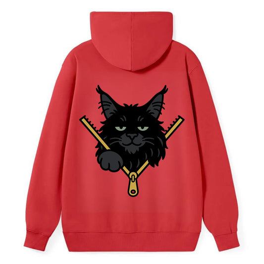 Black Maine Coon - Classic Pullover Hoodie - Red
