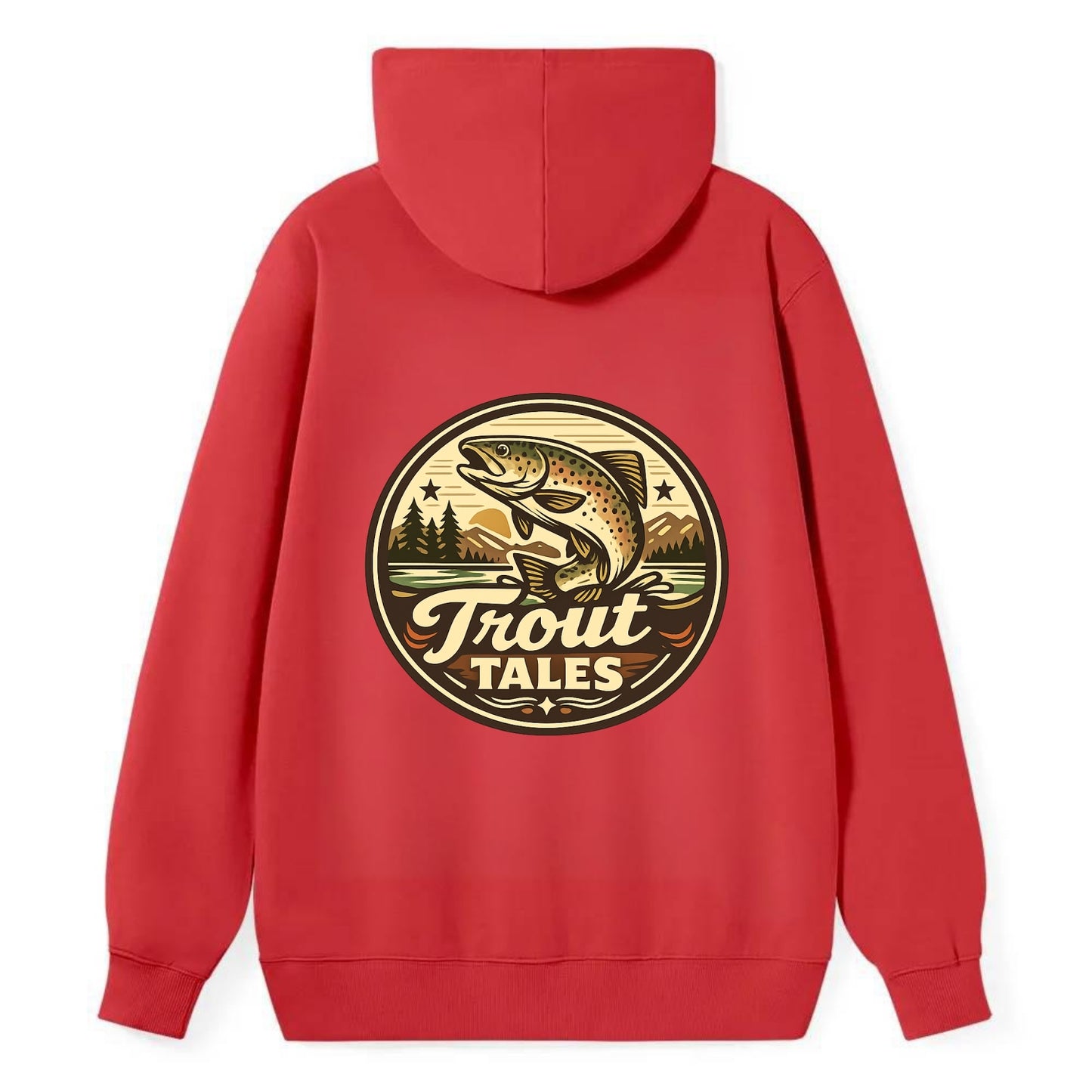 Trout Tales Adventure Emblem - Classic Pullover Hoodie - Red