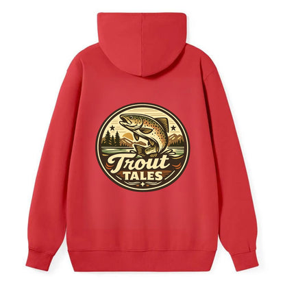 Trout Tales Adventure Emblem - Classic Pullover Hoodie - Red