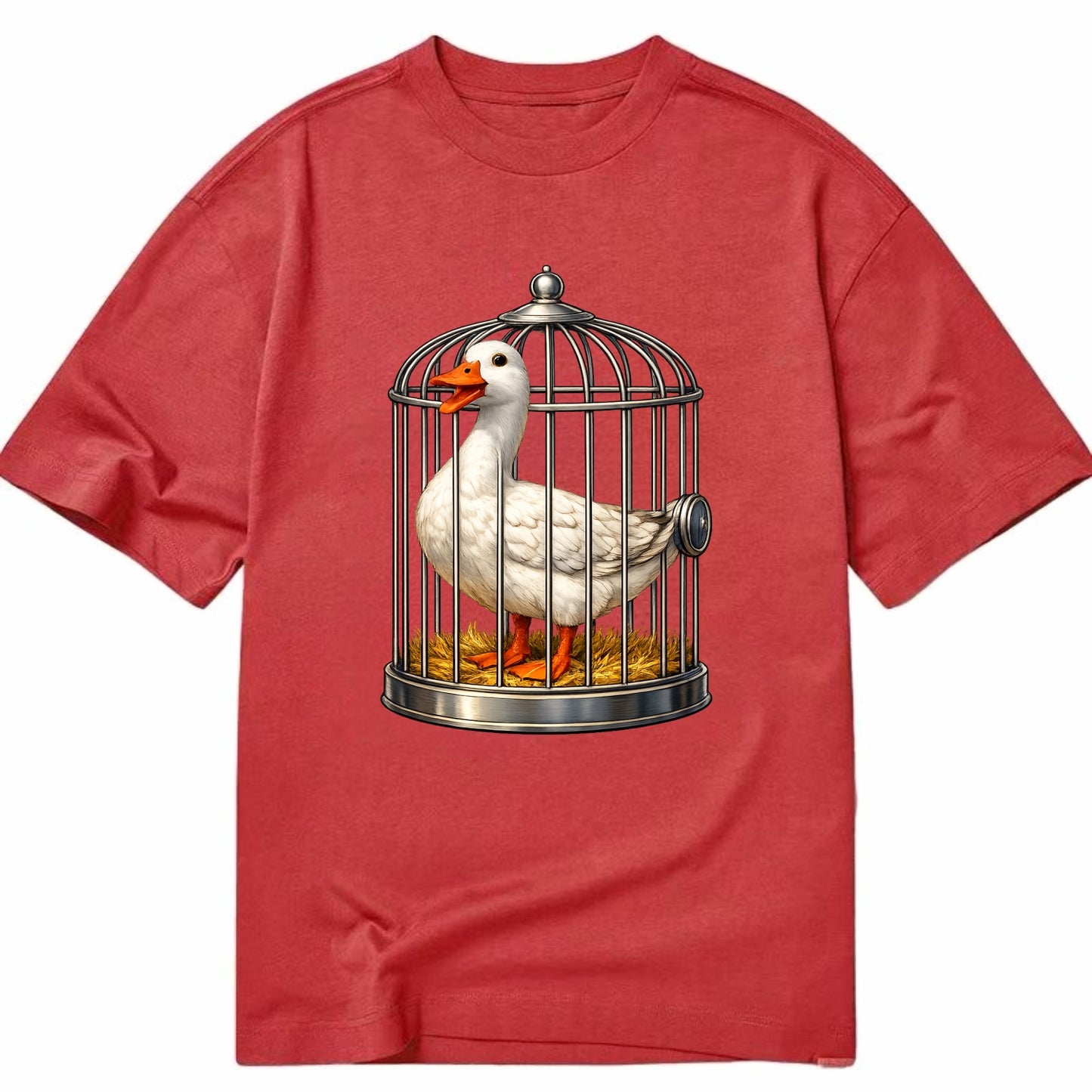 Duck In Cage - Classic T-shirt - Red