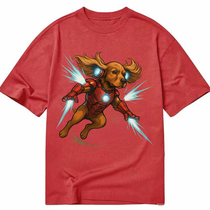 Cocker Spaniel Iron Man  - Classic T-shirt - Red