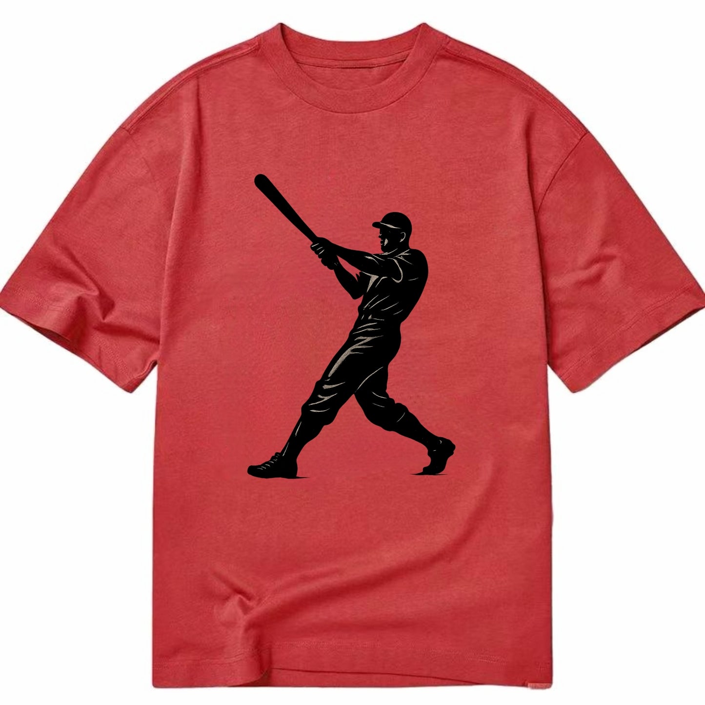 Baseball batter in full swing - Classic T-shirt - Red