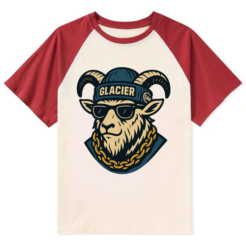Glacier Mountain Goat - Contrast Raglan T-shirt